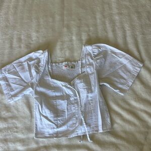 Levis white Cotton crop blouse